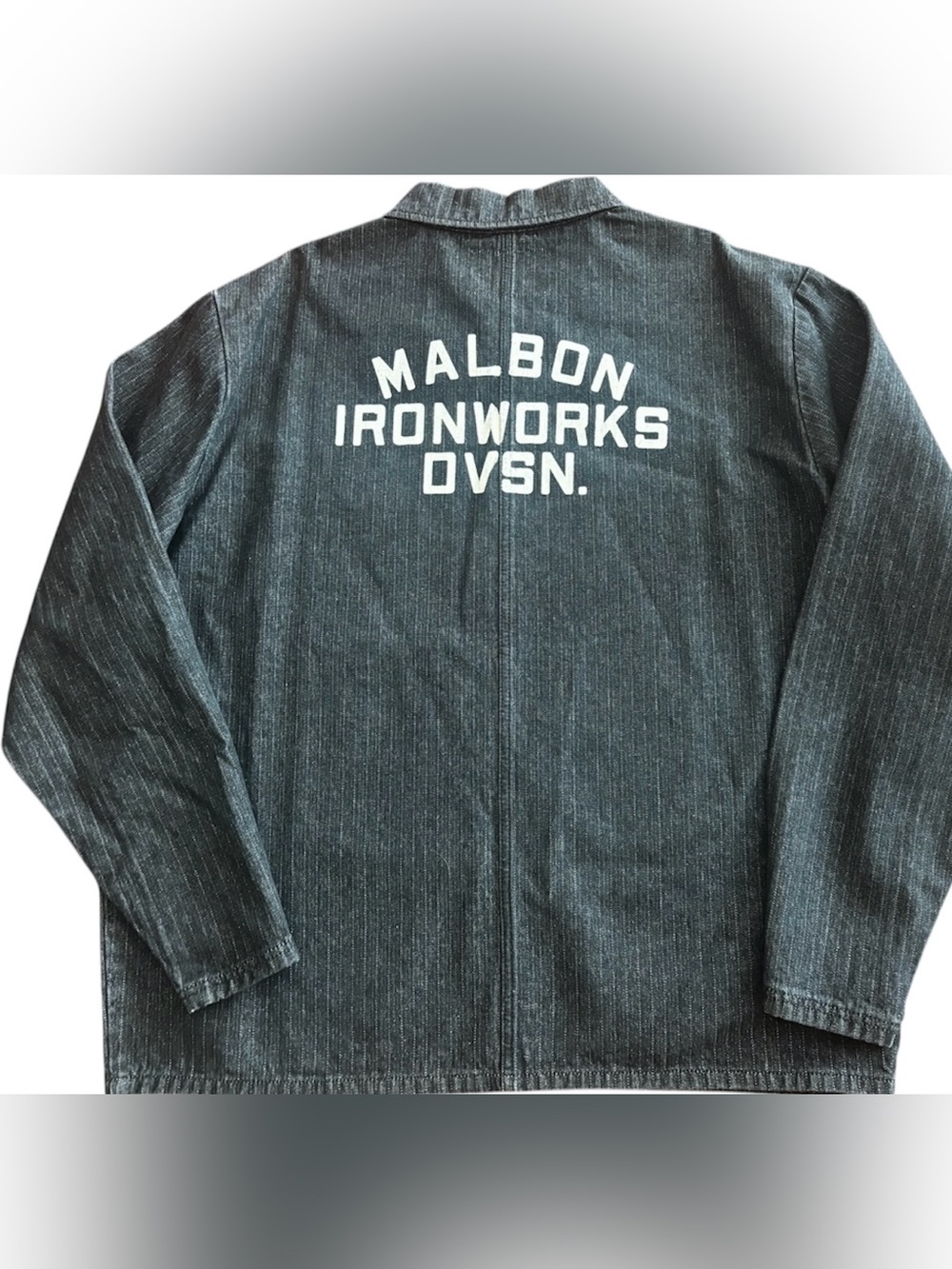 New Malbon Golf FOREMAN JACKET size L Black Stonewashed Denim IRONWORKS DIVISION